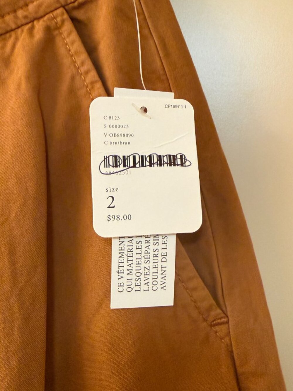 New Free People Brown Cargo Pocket Relaxed Pants 2 NWT - Picture 4 of 10